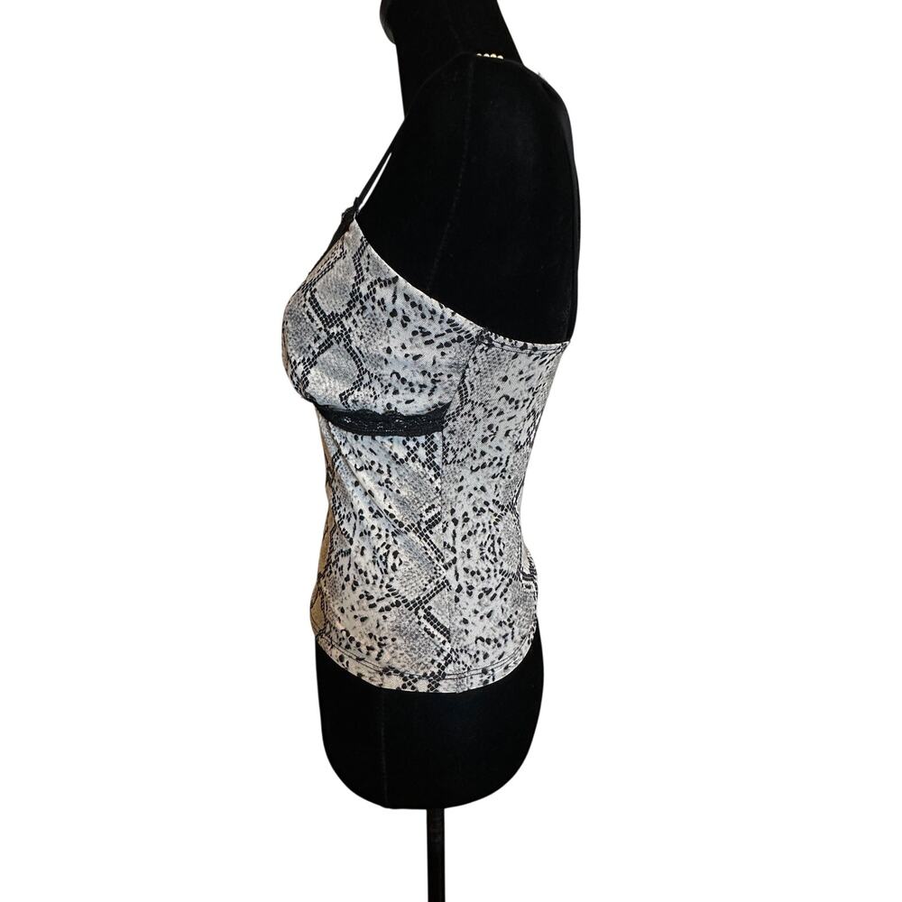 Popular 21 Cami Top Snake Print Lace Accents Whimsigoth Y2K Coquette Preppy - Picture 8 of 9